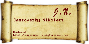 Jaszovszky Nikolett névjegykártya